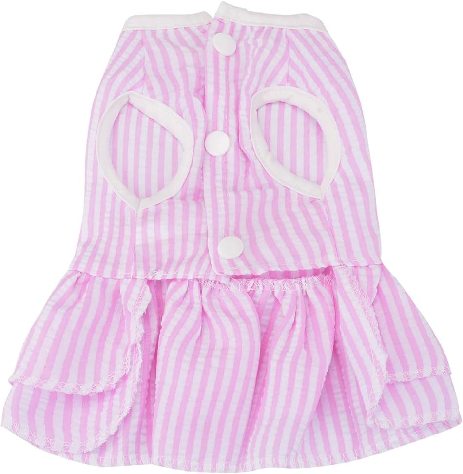 4 Pieces Dog Dresses for Small Girls, Summer Clothes, Cute Puppy Floral Fruits Pattern Female Pet Princess Bowknot Dress, Doggie Cat Outfit (AA, X-Small)