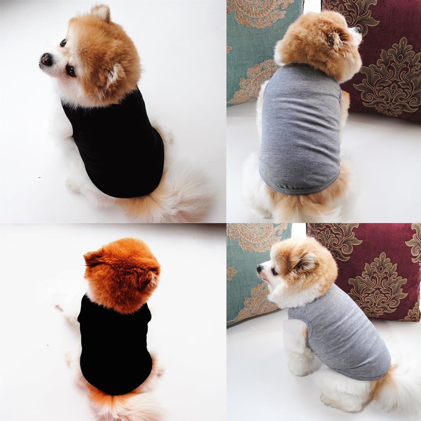 2 Packs Dog Shirts Blank Clothes Plain Dog Shirt for Small Dog Cotton Pet Clothes Apparel Fit for Small Extra Small Medium Dog Cat (X-Small)