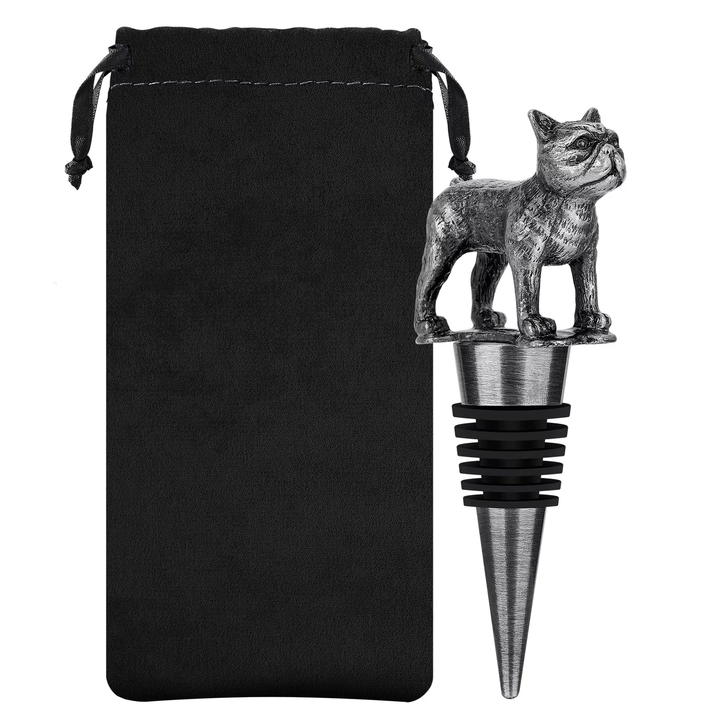 French Bulldog Wine Stopper Novel Pet Dog Wine Accessories Wine Gifts for Men Women French Bulldog Lovers Bottle Saver