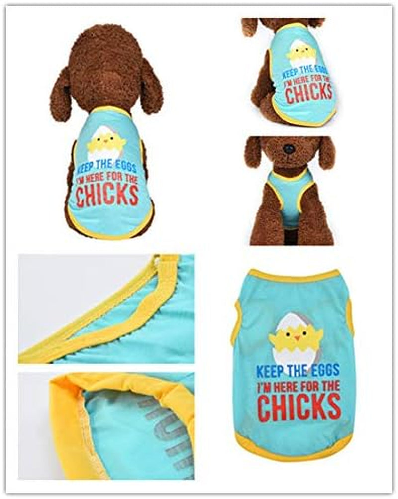 Wakeu Set of 4 Puppy Clothes for Small Dogs Boy Summer Shirt for Chihuahua Yorkies Male (B, X-Small)