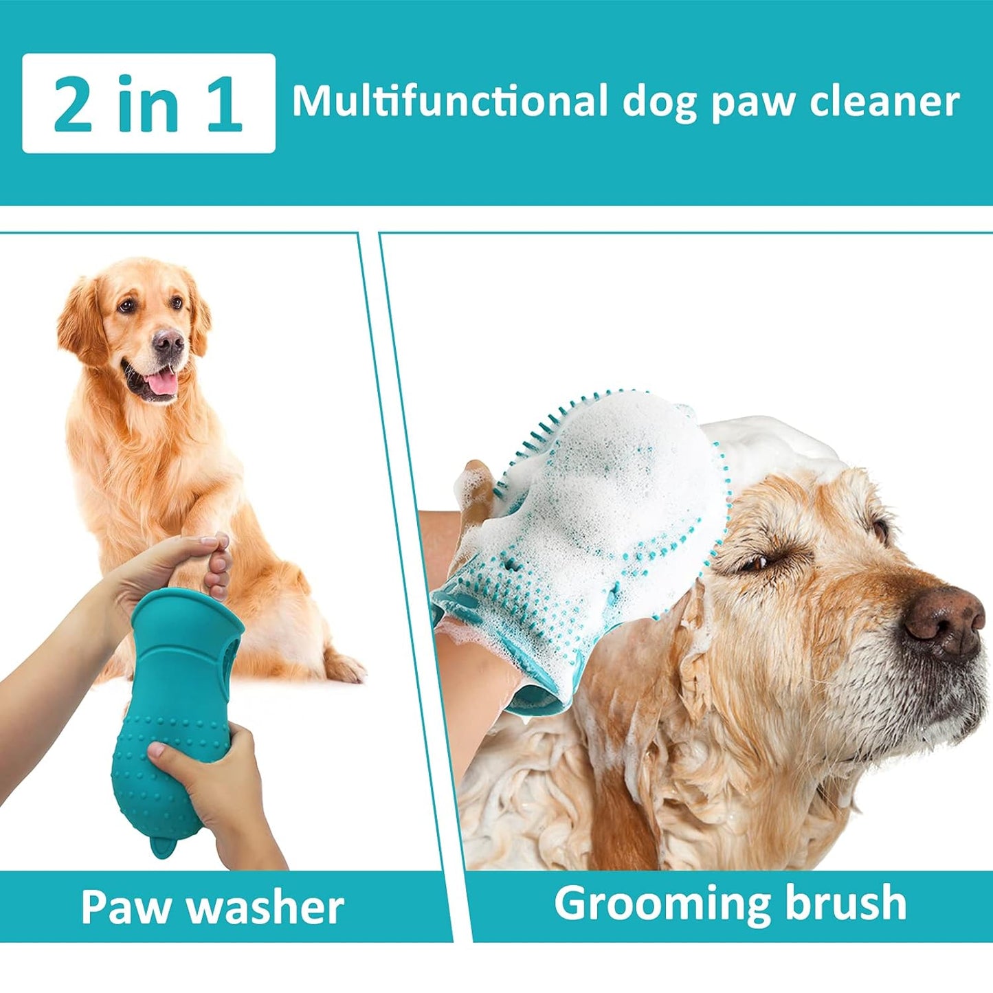 Portable Silicone Paw Cleaner and Scrubber for Large and Medium Breed Dogs - Muddy Paw Cleaning Cup