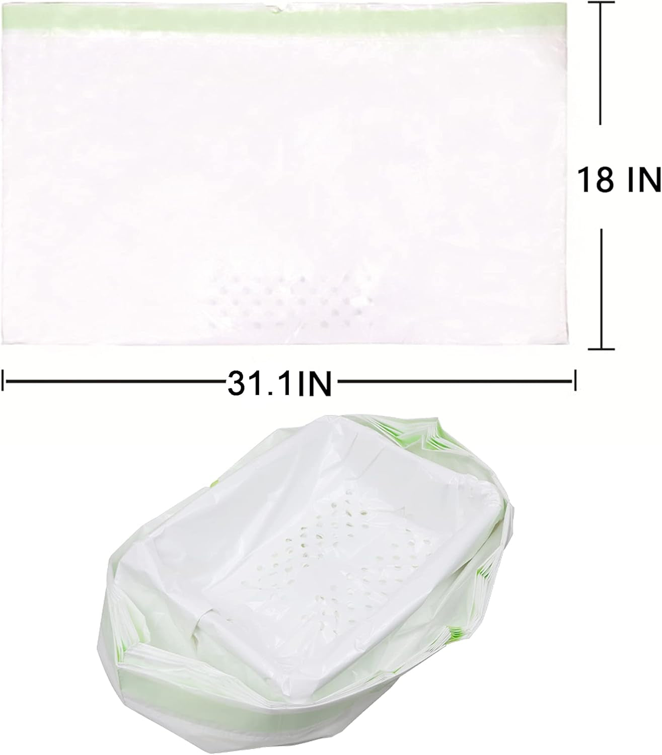 Cat Litter Box Liners with Drawstring, Litter Pan Disposable Bags, 2 Mil Thickened Cat Litter Sifting Liners, Weekly 7 Pack Medium Litter Bags for Easy Cleaning (7S)