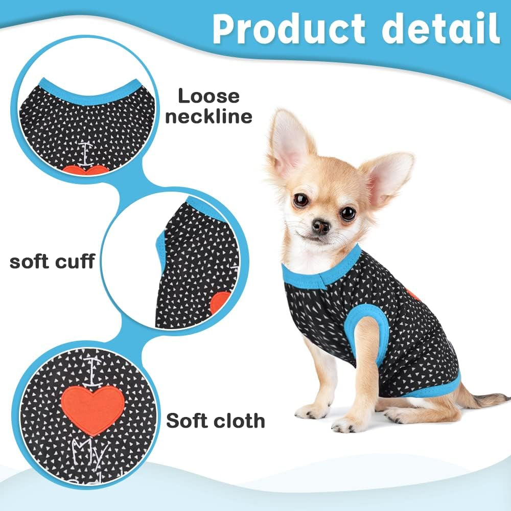Extra Small Dog Clothes, Dog Clothes for Small Dogs Boy Girl Dog Tshirt for Small Dogs Boy Chihuahua Teacup Yorkie Clothes Puppy Outfits Tiny Dog Shirts (X-Small)