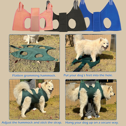 Dog Grooming Hammock Supplies Kit for Small Dogs - Size S, Hanging Harness for Nail Trimming Pet Grooming Table Shower & Bath Accessories