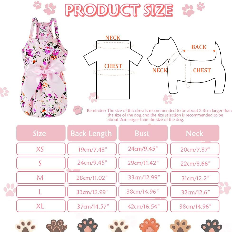 Set of 2 Dog Dresses for Small Dogs Girl Fall Winter Warm Cute Pet Puppy Dress Chihuahua Outfit Vest Apparel Female Doggie Skirt Tutu Pink Yorkie Clothing Cat Sundress Coats (XS)