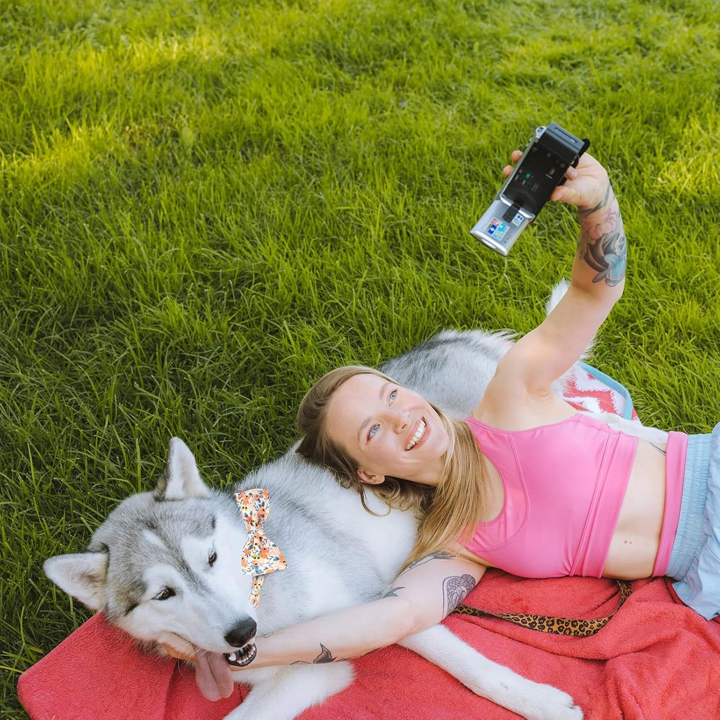 Dog Collar with Bow for Girl Dog, Detachable Bowtie Dog Collar Floral Pattern Girl Dog Collars with Metal Buckle Adjustable Fancy Bow Dog Collar Cute for Puppy Small Medium Large Dogs (Orange M)