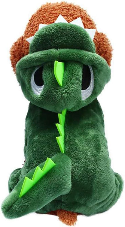 Dinosaur Soft Fleece Pet Hoodie Costume Dress Warm Pet Pajamas Clothes Four-Leg Jumpsuit Cosplay Outfit (X-Large, Dinosaur-Green-1)