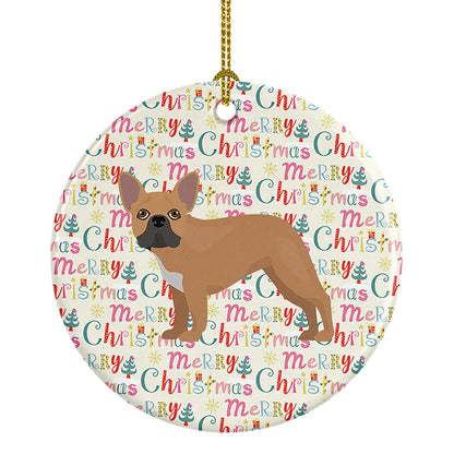 French Bulldog #2 Merry Christmas Ceramic Ornament