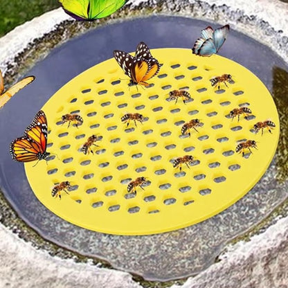 1Pcs Yellow Floating Bee Island Tray Butterfly and Bee Water Feeder for Garden Pond Decoration, Bee Insect Drinking Tray
