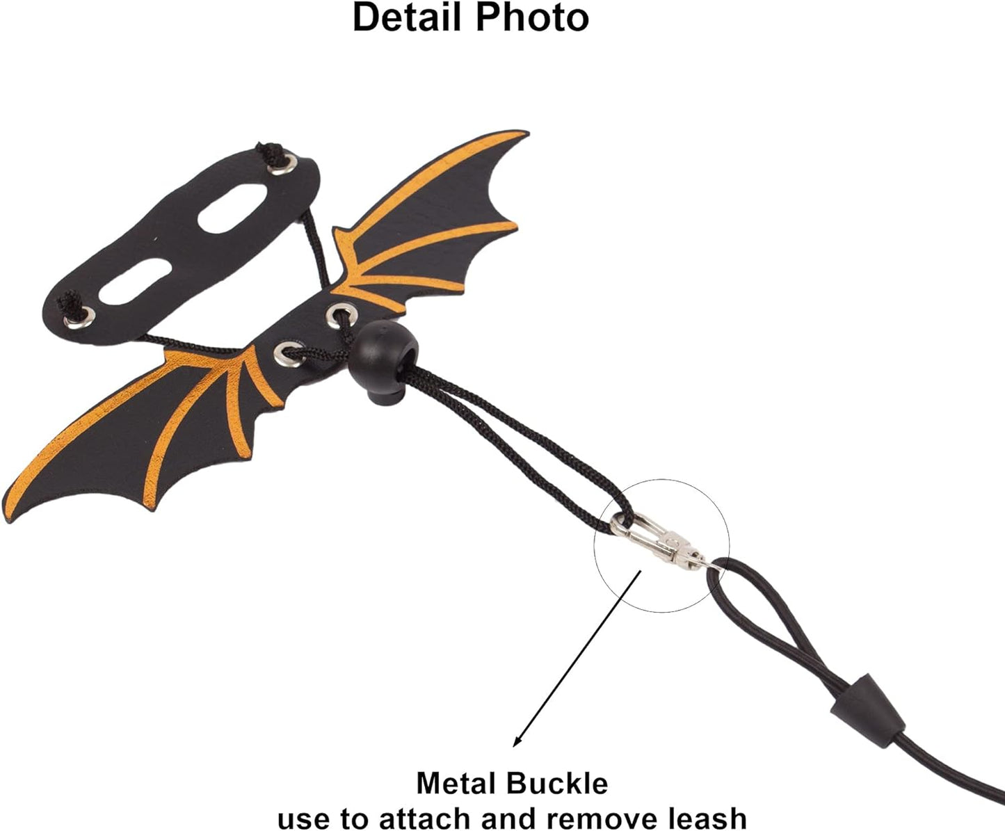 Bearded Dragon Leash Harness, 3 Size Pack Black Lizard Wing Harness with Removable Leash for Bearded Dragon Lizard Reptiles