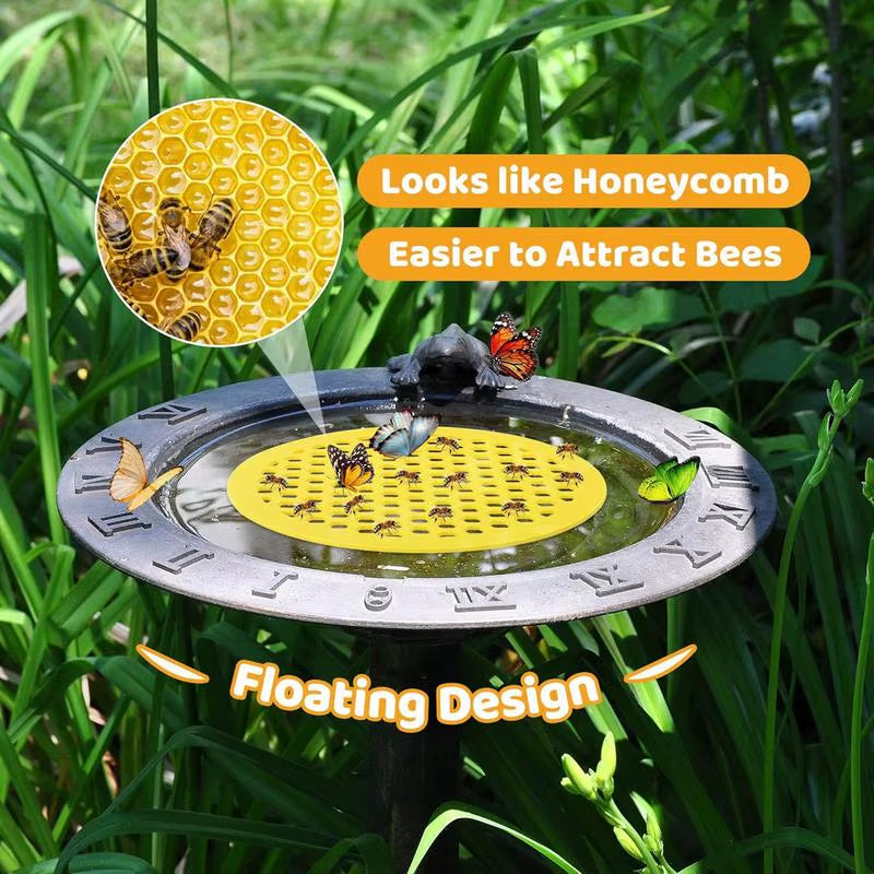 1Pcs Yellow Floating Bee Island Tray Butterfly and Bee Water Feeder for Garden Pond Decoration, Bee Insect Drinking Tray