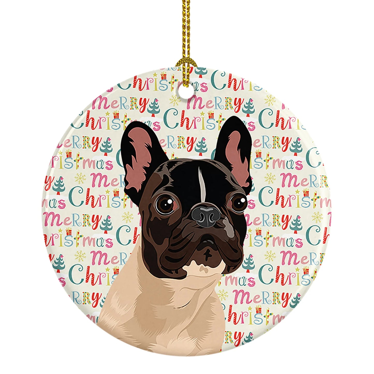 French Bulldog Fawn #3 Christmas Ceramic Ornament