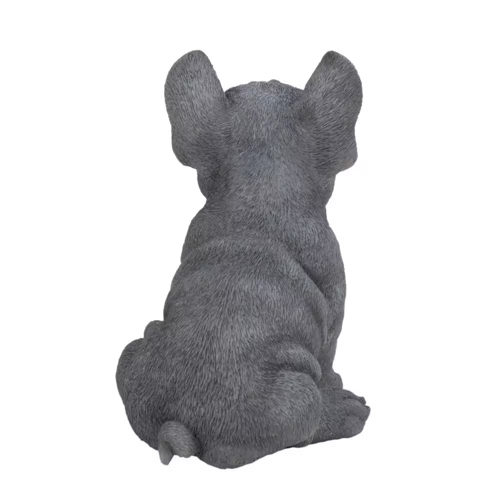 Blue French Bulldog Puppy Sitting Garden Statue