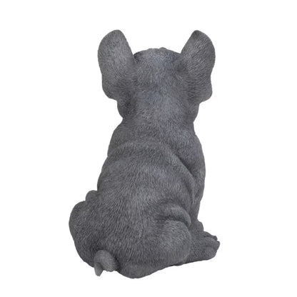 Blue French Bulldog Puppy Sitting Garden Statue