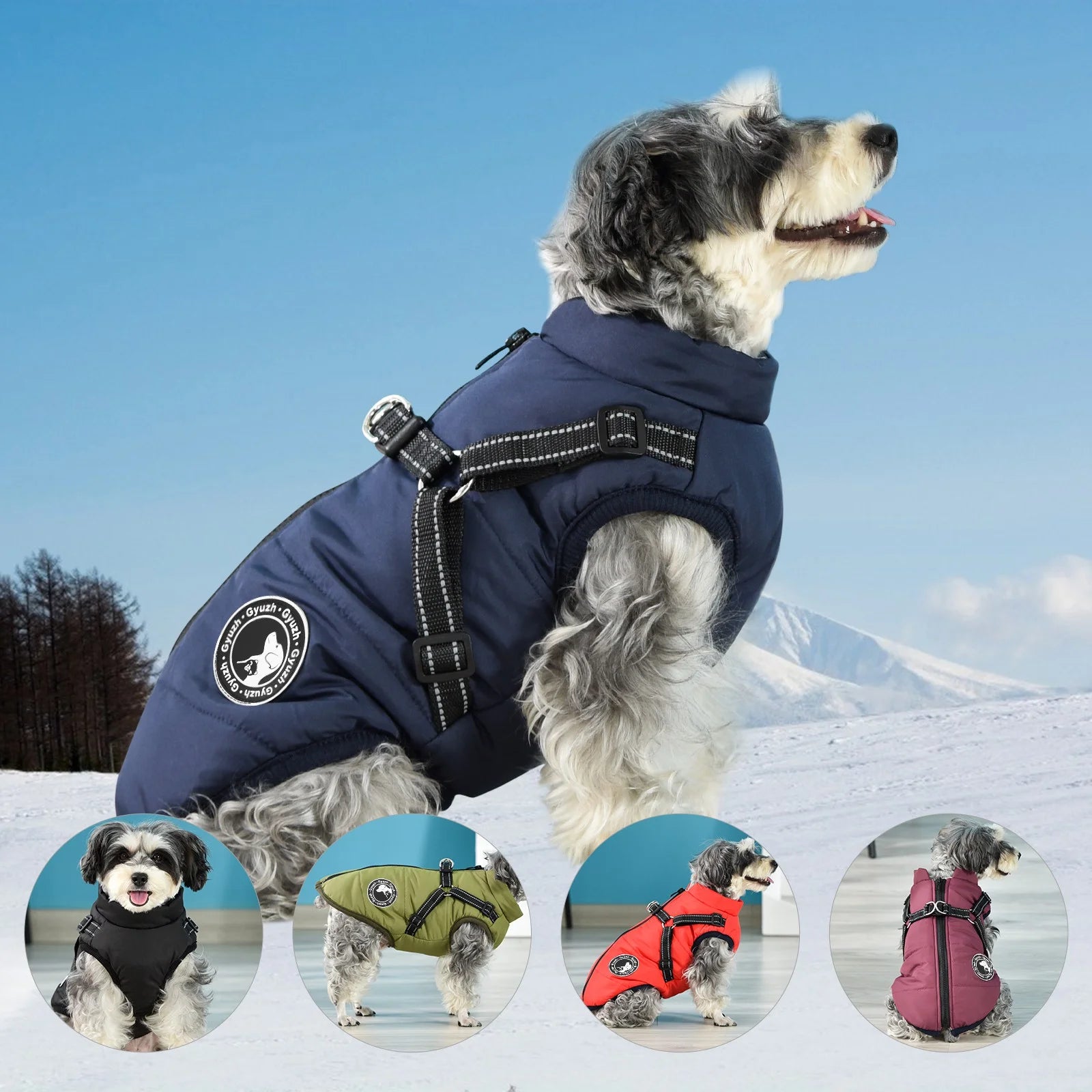 Dog Clothes for Small Dogs Dog Coat Waterproof Winter Jacket Warm Vest Dog Clothes Dog Coat Warm Winter Dog Jacket with Dog Harness for Small Medium Large Dogs