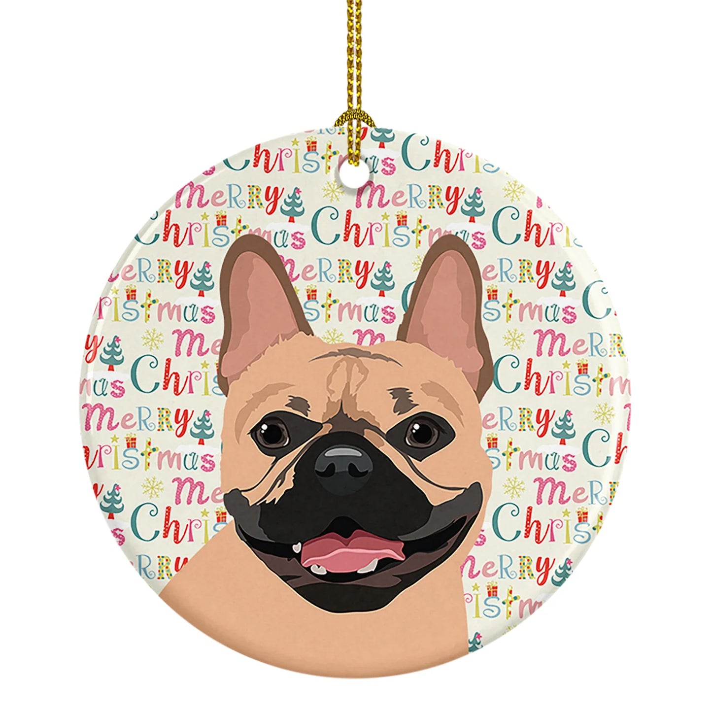 French Bulldog Fawn #2 Christmas Ceramic Ornament