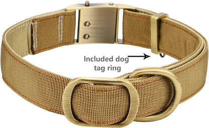 Luxury Padded Adjustable Heavy Duty Nylon Dog Collar, Seatbelt Metal Buckle,For Medium Large Pets