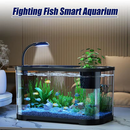 2025 Aquarium Kit Small Betta Fish Tank for Beginners Desktop Beginner Aquarium Household Fish Bowl for Betta Tortoise Frog