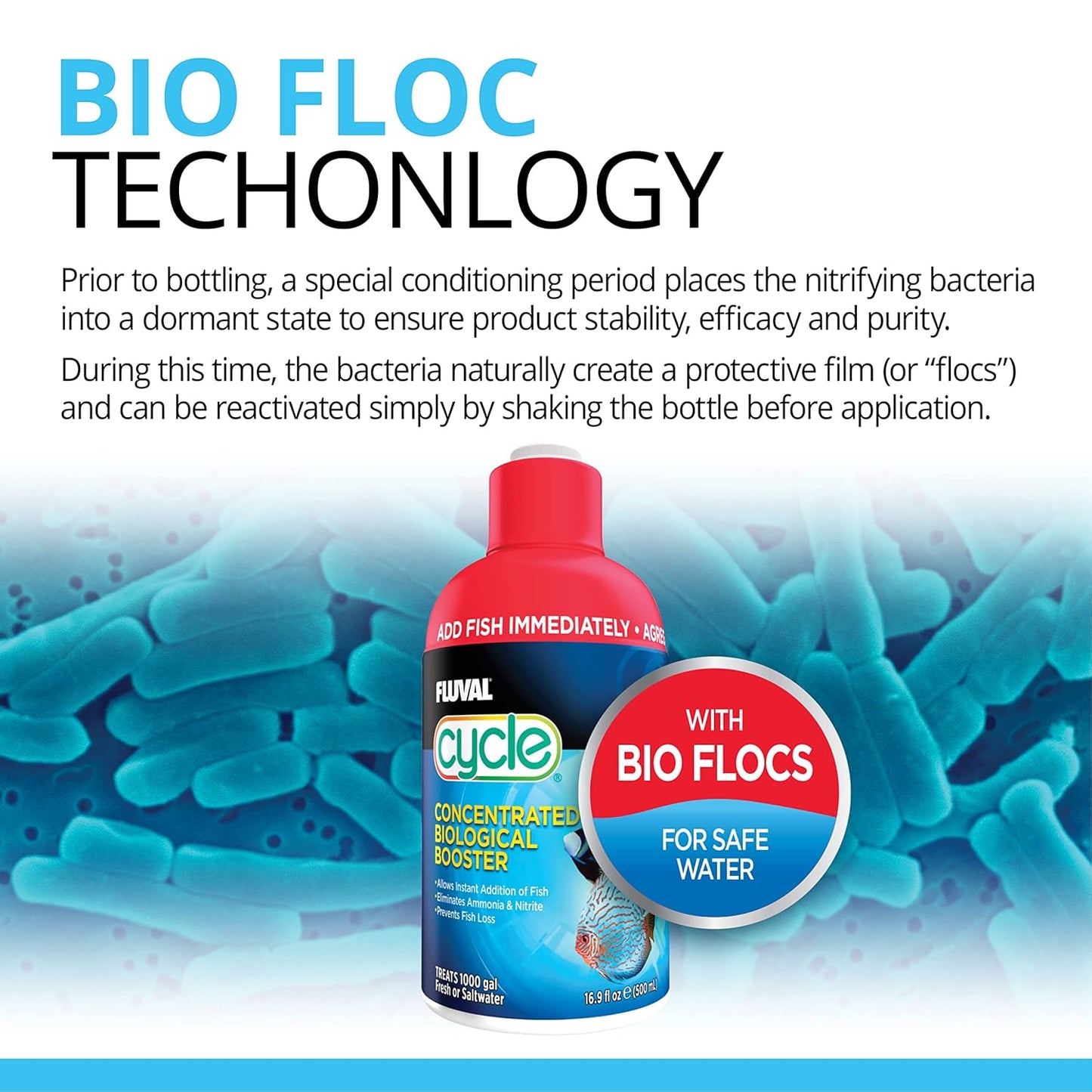 Fluval Cycle Biological Enhancer, Aquarium Water Treatment, 16.9 Oz., A8351