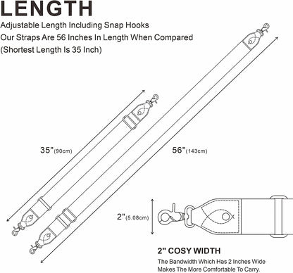 Purse Strap, 2" Crazy Horse Leather End Shoulder Strap Adjustable Replacement,Retro Jacquard Embroidery Multi-Pattern Crossbody Bag Straps for Handbag,Crossbody Bags(White Woven)