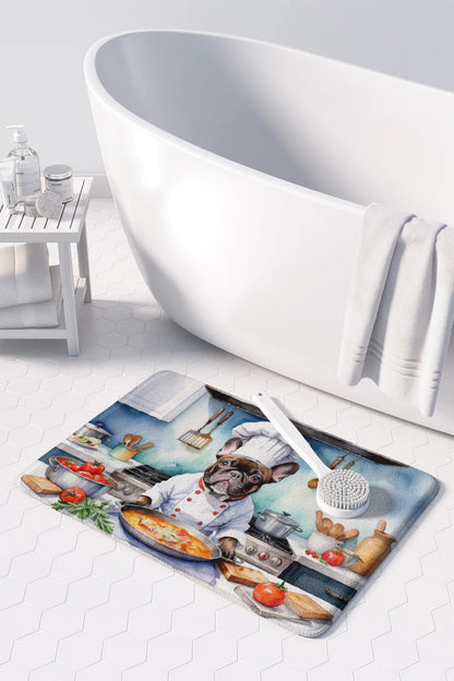 French Bulldog the Chef Memory Foam Kitchen Mat