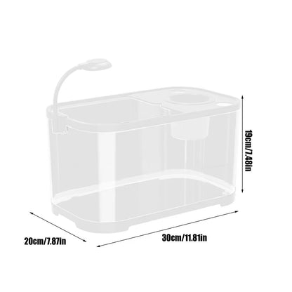 2025 Aquarium Kit Small Betta Fish Tank for Beginners Desktop Beginner Aquarium Household Fish Bowl for Betta Tortoise Frog