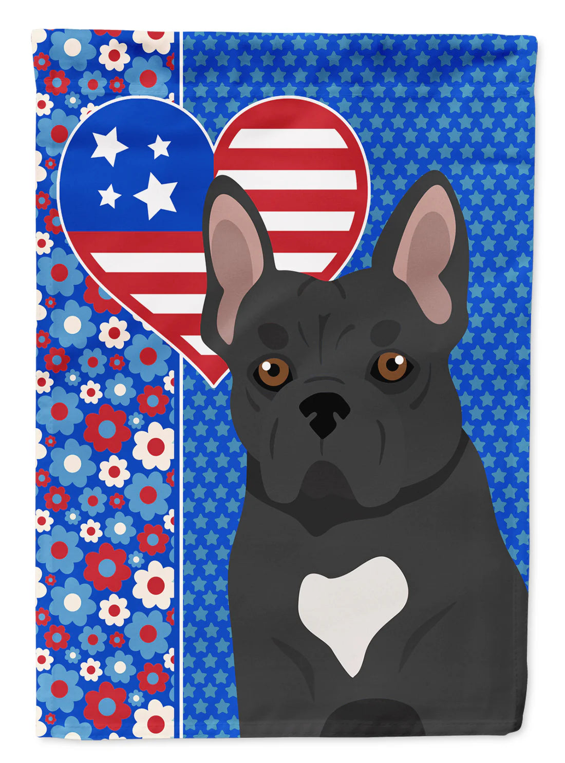 Black French Bulldog USA American Garden Flag