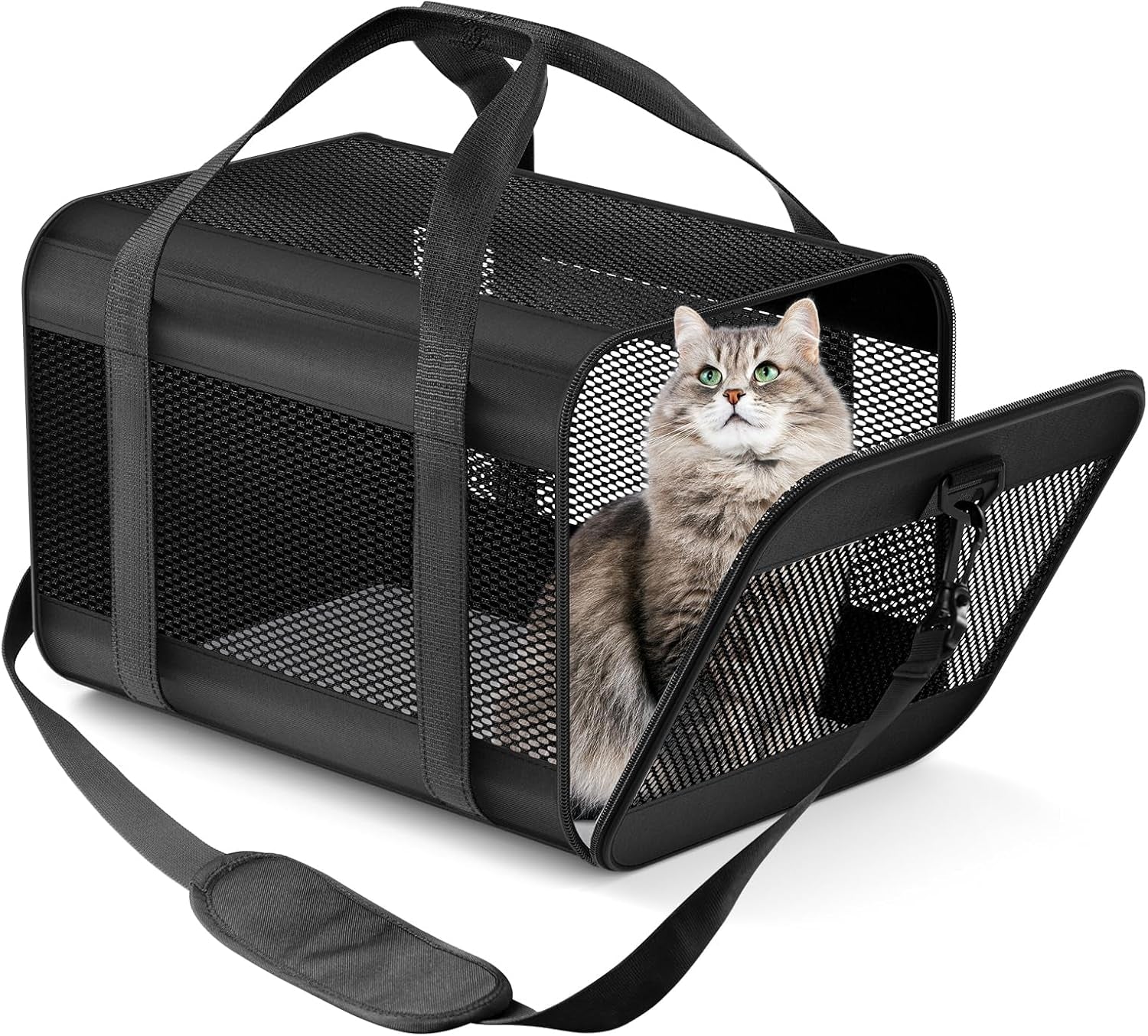 Cat Carrier Dog Carriers for Small Dogs Soft Slided Airline Approved Collapsible Pet Travel Carrier, Small (16.3" L X 11.8" H X 12.4" W)