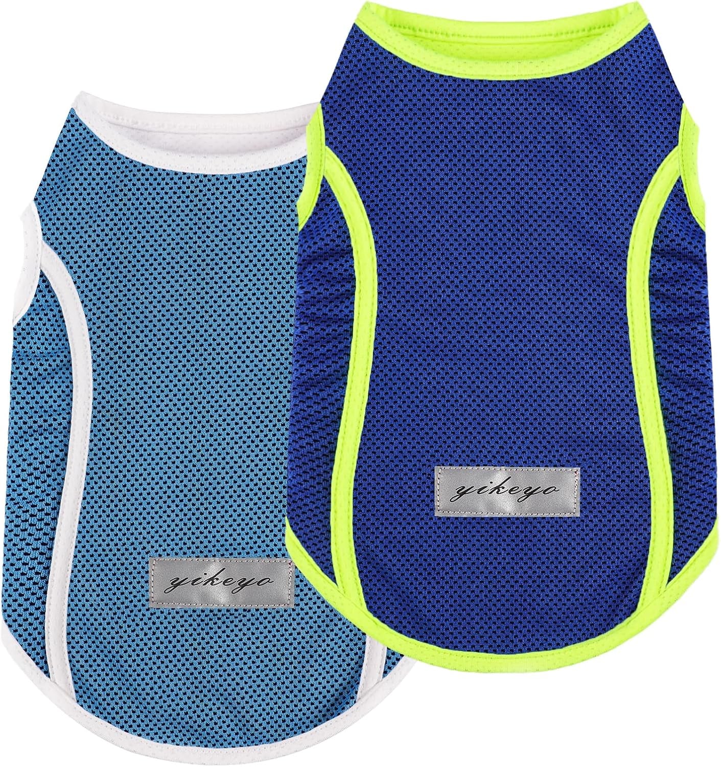 2 Pack Shirts for Dog Quick Dry Vest Boy Girl Summer, Puppy T-Shirt with Reflective Strip Sun Protection Sleeveless Cool Clothes, Breathable Cat Tank Top Pet Apparel (Blue and Turquoise, XS)