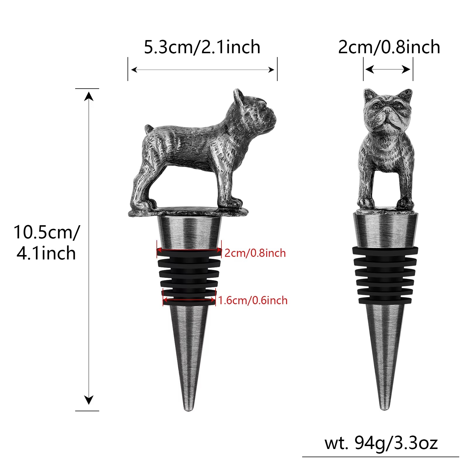 French Bulldog Wine Stopper Novel Pet Dog Wine Accessories Wine Gifts for Men Women French Bulldog Lovers Bottle Saver