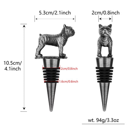 French Bulldog Wine Stopper Novel Pet Dog Wine Accessories Wine Gifts for Men Women French Bulldog Lovers Bottle Saver