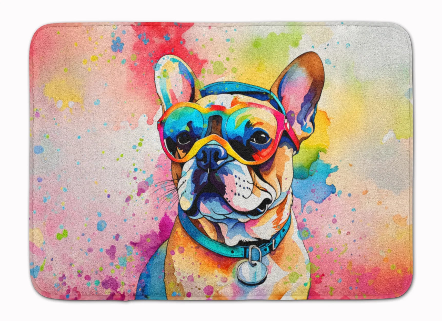 French Bulldog Hippie Dawg Memory Foam Kitchen Mat