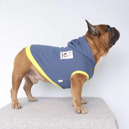 100% Breathable Cotton Dog Hoodies Clothes for French Bulldog Sweatshirts Sweaters Frenchie Pug English Medium Dogs - Navy, Large Plus