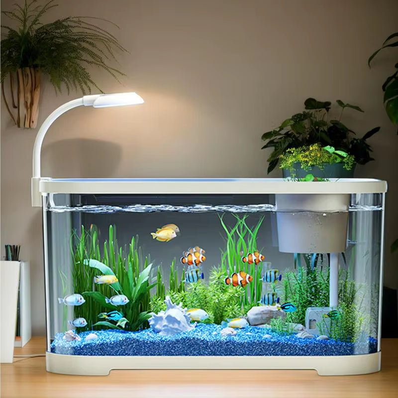 2025 Aquarium Kit Small Betta Fish Tank for Beginners Desktop Beginner Aquarium Household Fish Bowl for Betta Tortoise Frog