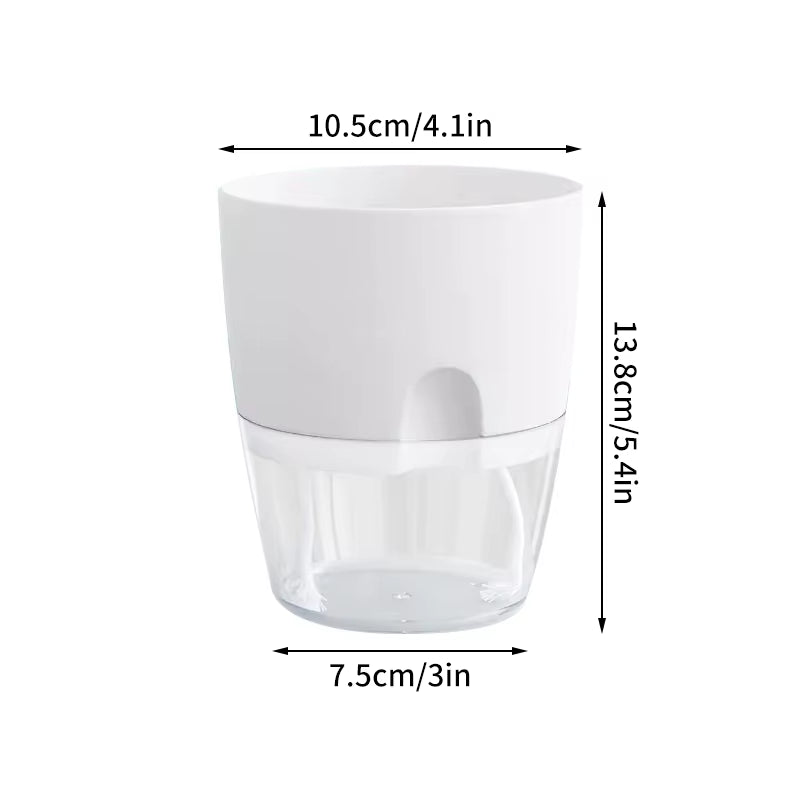 Self Watering Flower Pot Plastic Hydroponics Plants Pot Transparent Double Layer Cotton Rope Watering Succulent Potted Planters