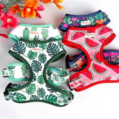 Mesh Nylon Dog Harness Vest Soft Padded Dogs Cat Vests Harnesses Cactus Print for Small Medium Dog Cats French Bulldog Chihuahua
