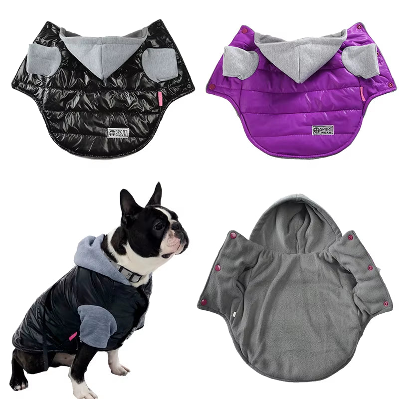 Soft Warm Winter Dog Jacket Fleece Hoodies for Small Medium Dogs Chihuahua French Bulldog Pug Clothes Cats Coat Pet Ropa Perros