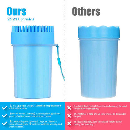 Dog Paw Cleaner Set, 2 in 1 Silicone Dog Paw Washer Cup for Grooming Muddy Paws, Dog Grooming Dog Cleaning Dog Foot Washer for Dog Cat (6.5 Inch)