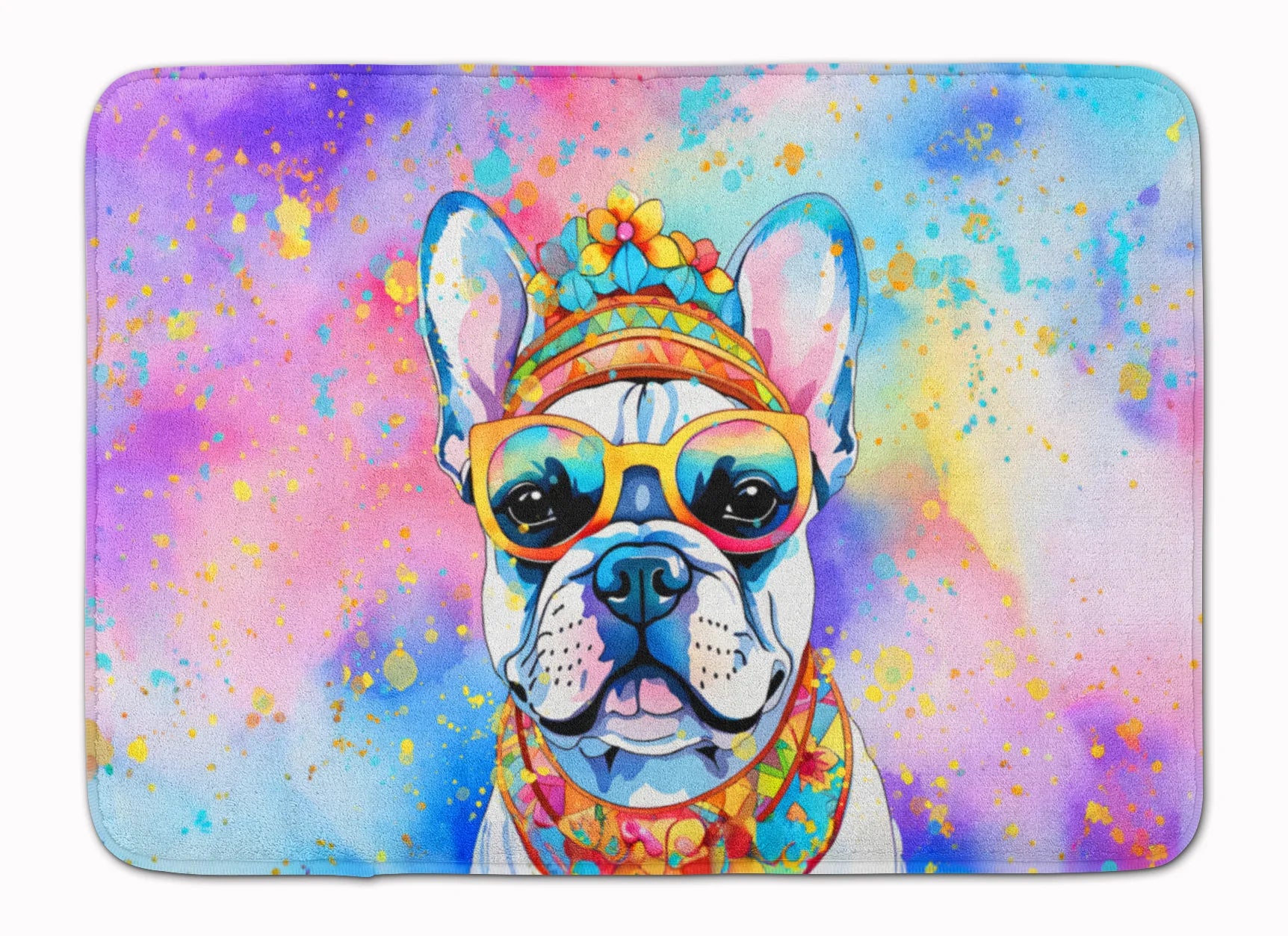 French Bulldog Hippie Dawg Memory Foam Kitchen Mat