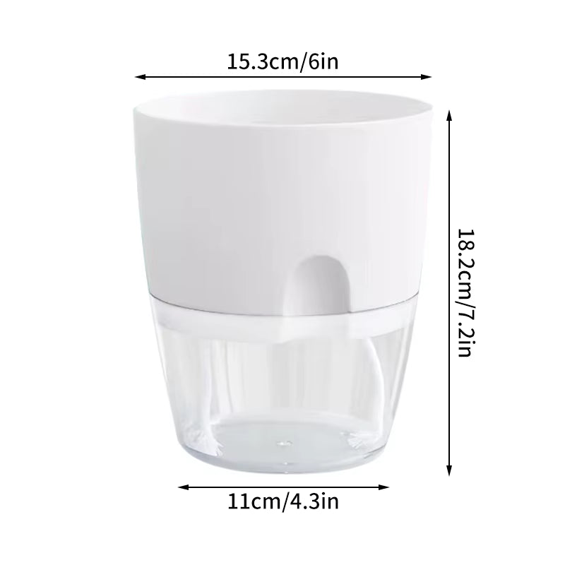 Self Watering Flower Pot Plastic Hydroponics Plants Pot Transparent Double Layer Cotton Rope Watering Succulent Potted Planters