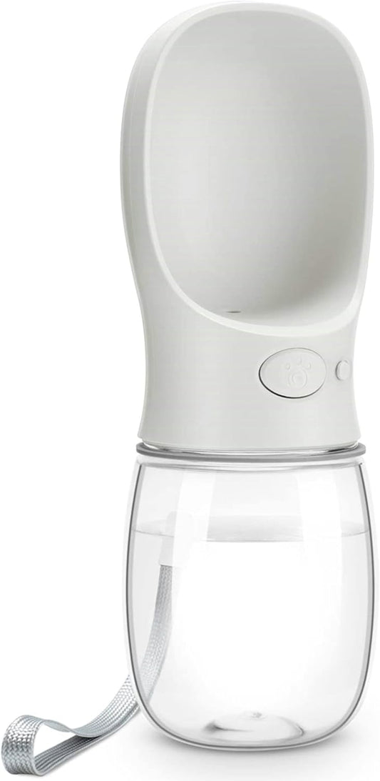 Dog Water Bottle, Leak Proof Portable Pet Water Bottles for Dogs, Puppy Water Dispenser with Drinking Feeder for Travel (Milk White 12Oz)
