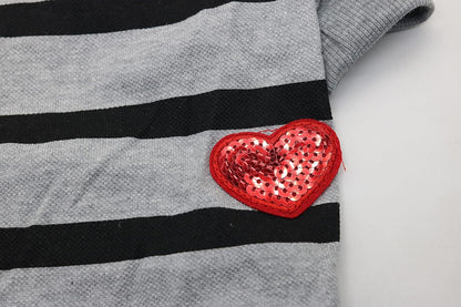 French Bulldog & Boston Terrier Clothes: Boys' Small Dog Striped T-Shirt, Grey