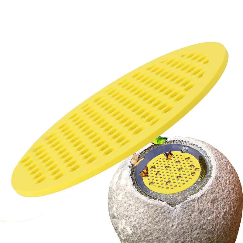 1Pcs Yellow Floating Bee Island Tray Butterfly and Bee Water Feeder for Garden Pond Decoration, Bee Insect Drinking Tray