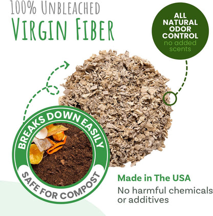 Brown Natural Paper Bedding, Soft Animal Bedding with Odor Control for Guinea Pig, Rabbit, Hamster, or Bunny, Cage Accessories, Made in the USA, 178L (2 Pack)