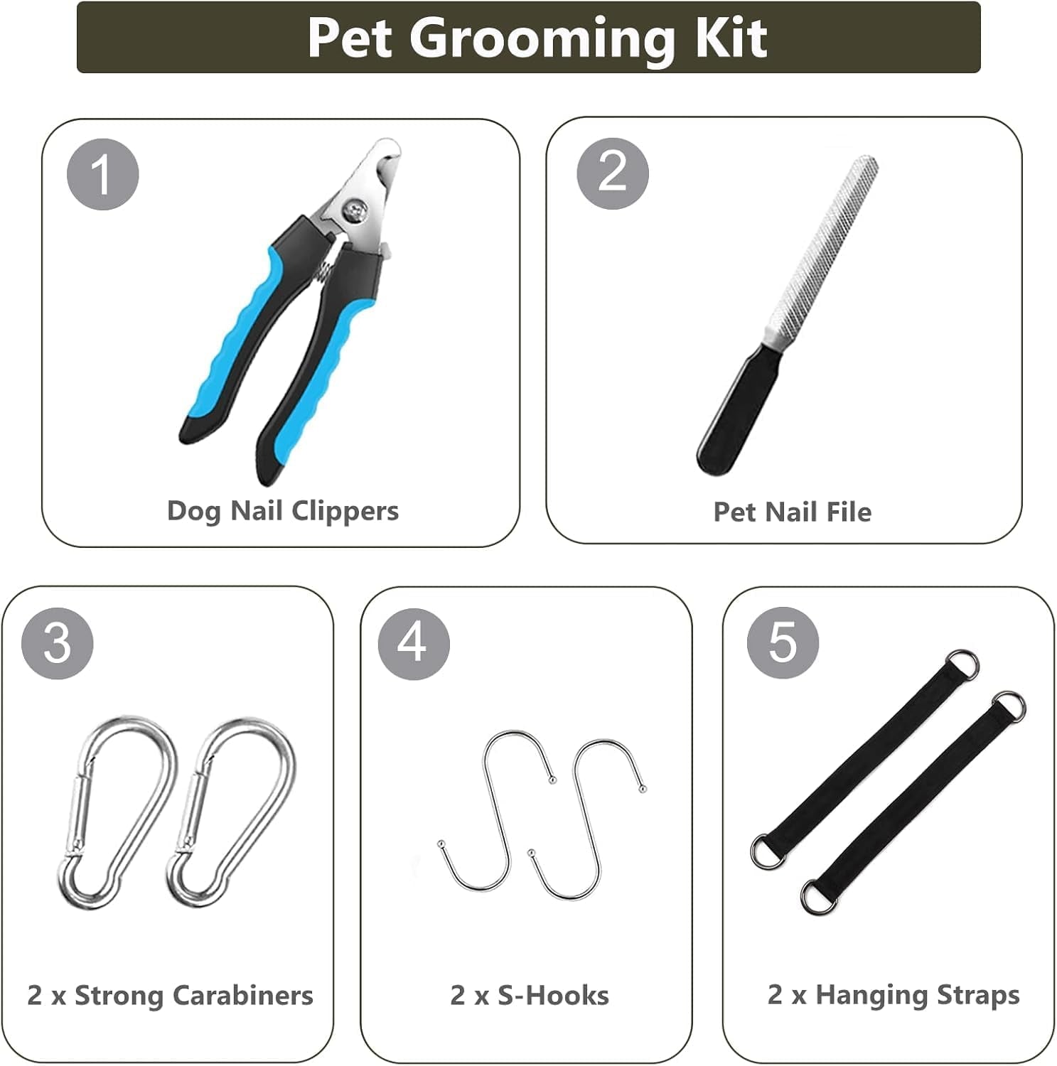 Dog Grooming Hammock Supplies Kit for Small Dogs - Size S, Hanging Harness for Nail Trimming Pet Grooming Table Shower & Bath Accessories