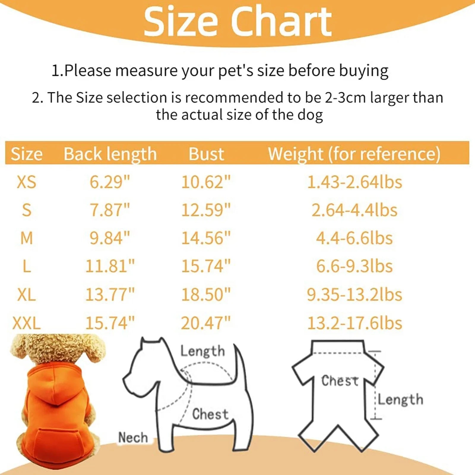 Dog Hoodie with Pocket - Fall Winter Warm Sweater Puppy Clothes Boy Dog Clothes Large Size Dog for Small Medium Dogs X Small Dog Clothes Boy Girl Girl Dog Clothes Winter Coats Dog Clothes