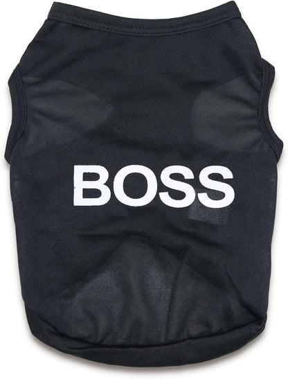 2 Packs Puppy Clothes for Small Dog Boy Summer Shirt for Chihuahua Yorkies Male Pet Outfits Cat Clothing Black Security Vest Funny Apparel, Medium