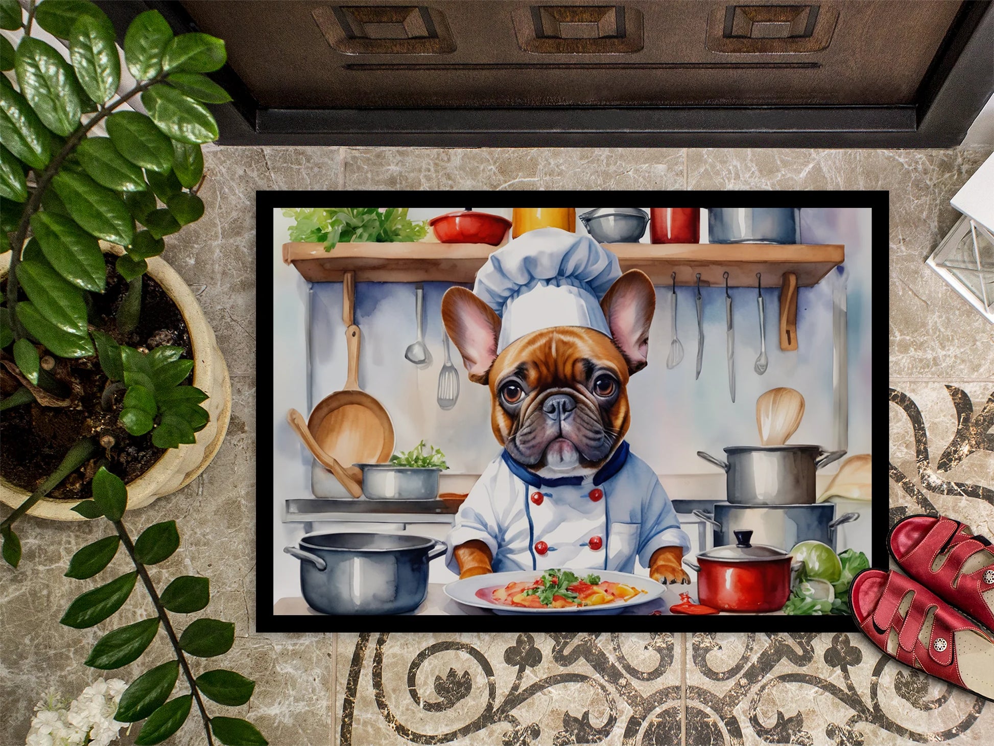 French Bulldog the Chef Doormat