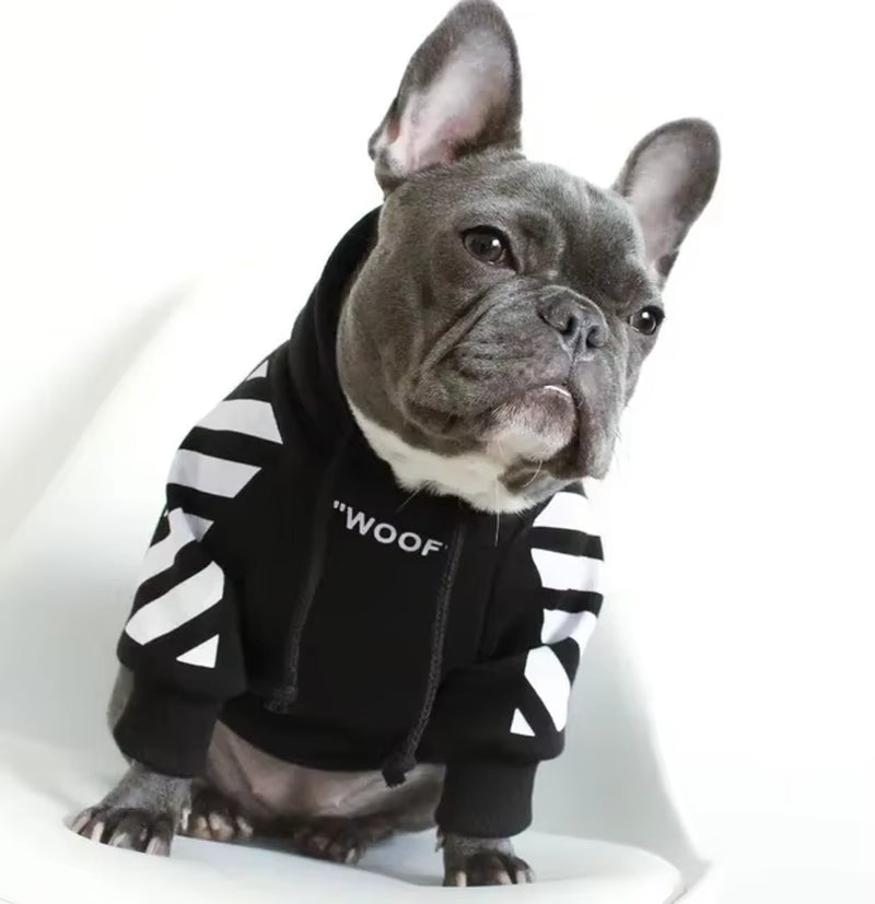Pet Dog Clothes for French Bulldog Adidog Stripe Pattern Dog Hoodie Pet Dog Clothes Dog Jacket for French Bulldog Puppy