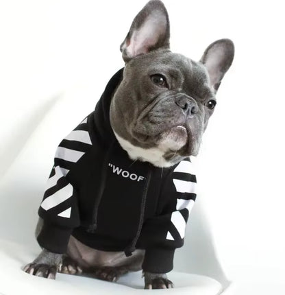 Pet Dog Clothes for French Bulldog Adidog Stripe Pattern Dog Hoodie Pet Dog Clothes Dog Jacket for French Bulldog Puppy